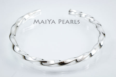 Spiral Bracelet Cuff - Pure 999 Fine Silver (Solid)