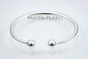 Ball Ends Cuff Bracelet  - Pure 990 Fine Solid Silver