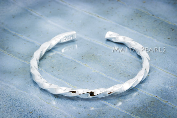 Spiral Bracelet Cuff - Pure 999 Fine Silver (Solid)