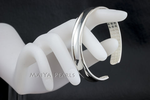 Concave Cuff Bracelet - Pure 999 Solid Silver Band
