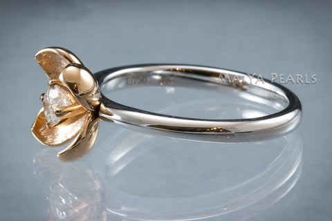 Ring - Top Quality Rose Gold Flower with Diamond