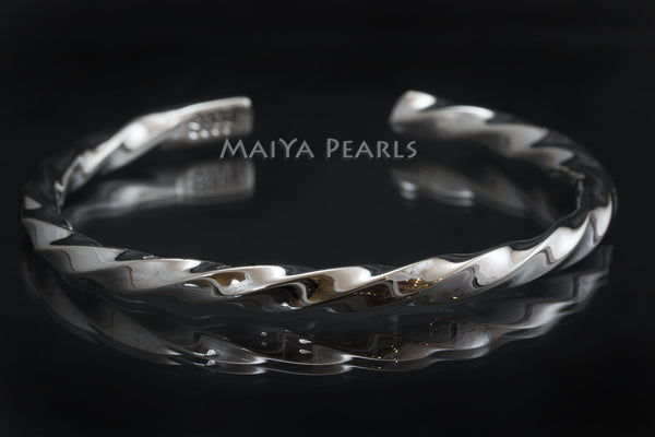 Spiral Bracelet Cuff - Pure 999 Fine Silver (Solid)