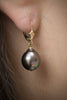 Earrings - Tahitian Black Pearl & 14K Gold Leverback Clasps