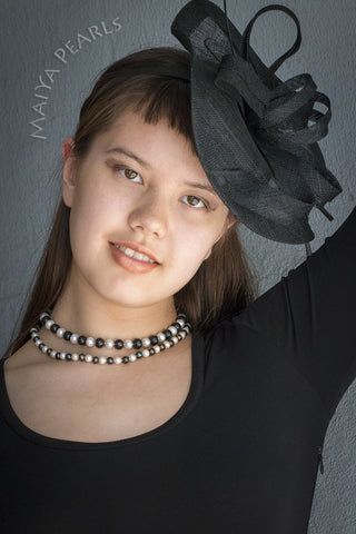 Fascinator - Large Black Rim with Loops and Bare Feathers