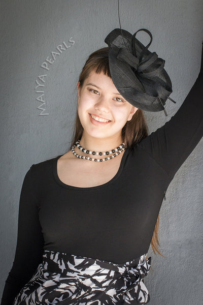 Fascinator - Large Black Rim with Loops and Bare Feathers