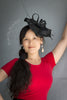 Fascinator - Large Black Rim with Loops and Bare Feathers