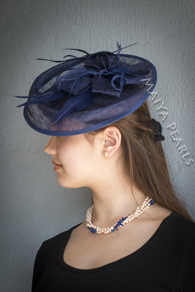 Fascinator - Large & Round with Feather Decorations