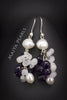 Earrings - Freshwater baroque pearls with Gemstones