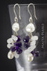 Earrings - Freshwater baroque pearls with Gemstones