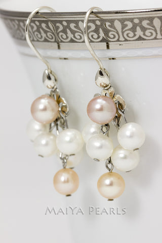 Earrings - Multi Freshwater Pearls