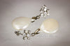 Earrings - Flat Coin Pearl with Flower cut gems