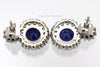 Stud Earrings - Blue Cashmir Sapphire and White Saphire on 925 Sterling Silver
