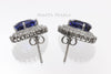 Stud Earrings - Blue and White Sapphires