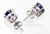 Stud Earrings - Purple Sapphire Studs & 925 Sterling Silver