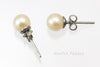 Stud Earrings - Round Pearl (White, Peach, Purple, Dyed Black)