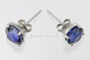 Stud Earrings -  Blue Sapphire & 925 Sterling Silver