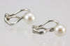 Stud Earrings - Clip On White Round Freshwater Pearls