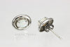 Stud Earrings - Australian Fire Opal inset 925 Sterling Silver