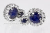 Stud Earrings - Blue Cashmir Sapphire and White Saphire on 925 Sterling Silver