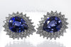 Stud Earrings - Blue and White Sapphires