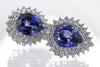 Stud Earrings - Blue and White Sapphires