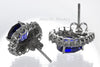 Stud Earrings - Blue and White Sapphires
