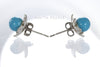 Stud Earrings - Sleep Beauty Turquoise & 925 Sterling Silver Flowers
