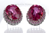 Stud Earrings - Pink Orange Sapphire & 925 Sterling Silver Clasp