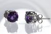 Stud Earrings - Purple Sapphire Studs & 925 Sterling Silver