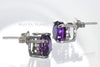 Stud Earrings - Purple Sapphire Studs & 925 Sterling Silver