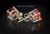 Stud Earrings - Orange Sapphire & 925 Sterling Silver Settings