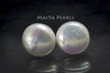 Stud Earrings - Large Flat Button Pearls