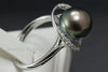 Ring - Exquisite Tahitian AAA Black Pearl, Diamonds, & 18K White Gold