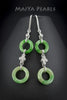 Earrings - AAA Jadeite, Diamonds, and 18K White Gold