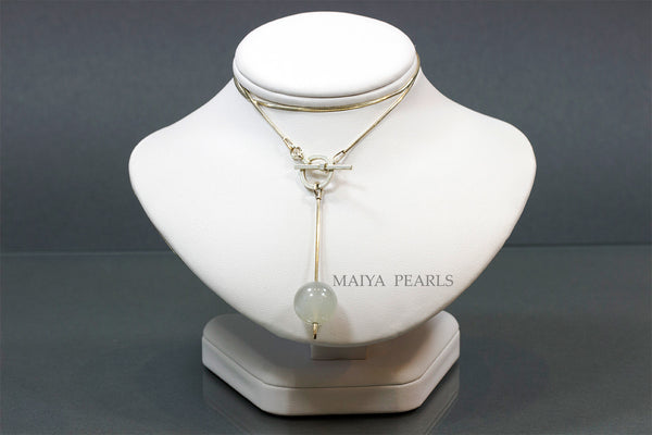 Necklace- Moonstone with 925 Sterling Silver Togo Clasp and Chain