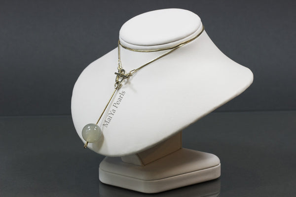 Necklace- Moonstone with 925 Sterling Silver Togo Clasp and Chain