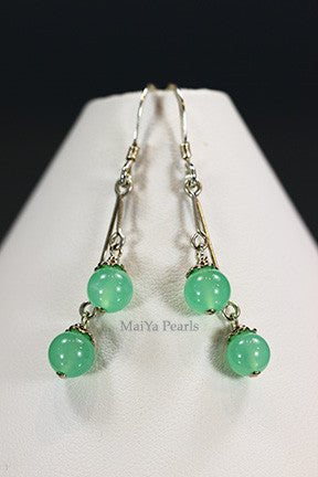 Earrings-Natural Chrysoprase