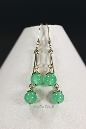 Earrings-Natural Chrysoprase