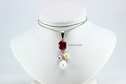 Necklace- Pearls with Ruby