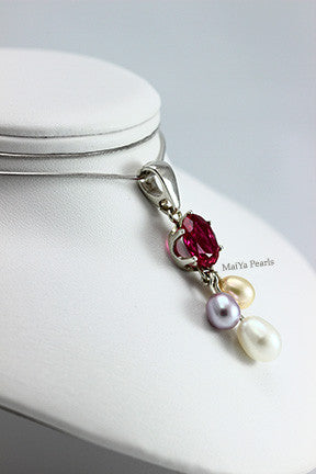 Necklace- Pearls with Ruby