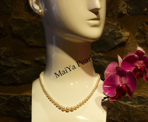 Necklace - AAA Graduated Off-White FW Pearl