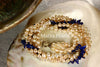 Necklace - 3-Strand Twisted Pearls with Lapis