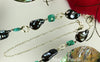 Necklace - Convertible Large Purplish Navy Blue Pearl Nuggets & Square Turquoise