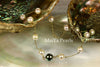 Necklace - Stunning  AA+ Tahiti Black Pearl & Fine White Freshwater Pearl 14k Gold Chain