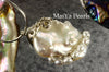 Pendant - White Keshi Pearl & SS Wire Wrapped